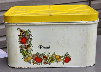 Vintage Mid Century Modern Bread Box With Disposable Diningware Inside