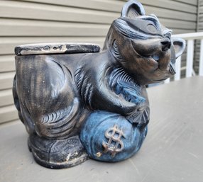Vintage Ceramic Robber The Racoon Flower Pot