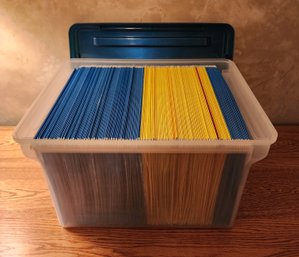 Clear File Folder Storage Tote Filled With Folders #1