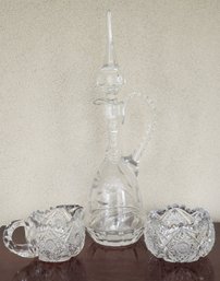 Large Assortment Of Cut Glass And Crystal Selections