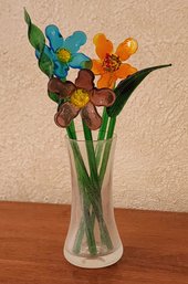 Vintage Assortment Of Art Glass Flowers