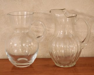 (2) Glassware Beverage Pitchers