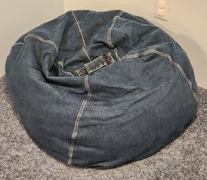 Large Vintage Denim Bean Bag Chair #1