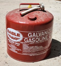 Vintage EAGLE Red Galvanized 5 Gallon Gas Can