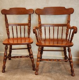 (2) Vintage Wooden Dining Chairs