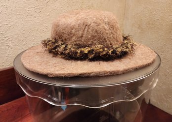 Vintage Ladies Hat With INTERDESIGN Plastic Hat Box