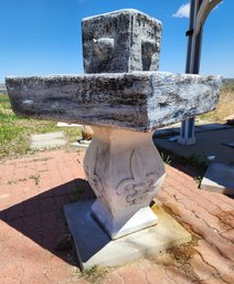 Vintage HUGE Cement Water Feature Fountain System Tower