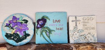 (3) Decorative Spiritual Themed Hanging Wall Accents