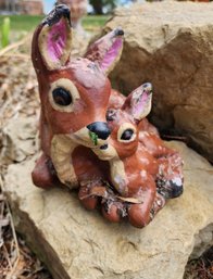 Vintage Painted BAMBI Style Cement Lawn And Garden Figure Decor