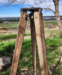 Vintage Wooden Surveying Tripod