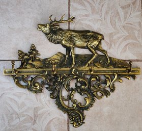 Vintage Hanging Coat Hat Rack Elk Theme Brass Selection