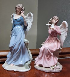 (2) Vintage Porcelain Angel Figures