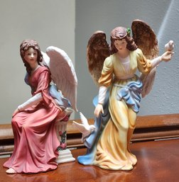 (2) Vintage Porcelain Angel Figures #2