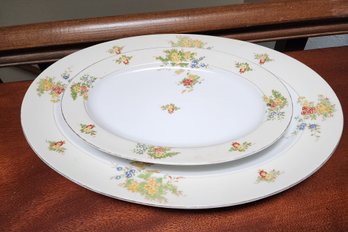 (2) Vintage Porcelain Platters