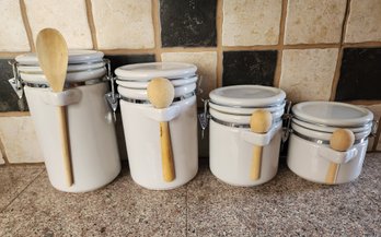Set Of (4) Ceramic Storage Canisters