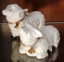 Vintage Set Of Porcelain Sheep Figures