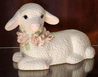 Vintage Ceramic Sheep Decor Figure