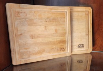 (2) THYME AND TABLE Wooden Cutting Boards