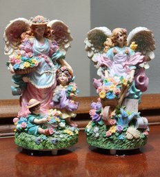 (2) Angel Theme Music Box Figures