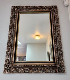 Vintage Hanging Wall Mirror With Ornate Frame