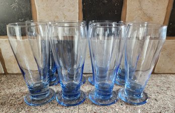 (8) Vintage Handmade Handblown Art Glass Beverage Glasses