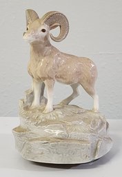 Vintage OTAGIRI Porcelain Ram Music Box Figure