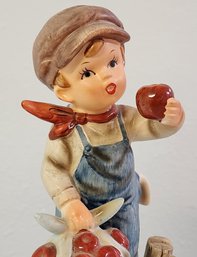 Vintage NAPCOWARE Porcelain Boy With Apples Figure Home Decor