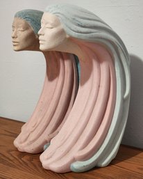 (2) Vintage SITTRE Ceramic Products WIND SPIRIT Figures