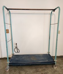 Vintage Mid Century Modern COLSON MTS Industrial Clothing Rolling Rack #2