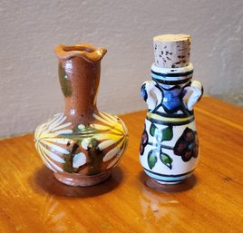 (2) Vintage Handmade Ceramic Vessels