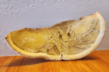 Vintage Hand Etched Tree Conk Shelf Mushroom Polypore #2
