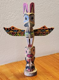 Handcrafted CHIEF WHITE EAGLE Totem Pole Figure