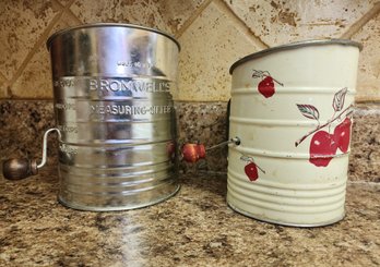 (2) Vintage Hand Sifting Kitchen Accessories