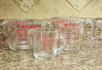 (3) Vintage PYREX Measuring Cups