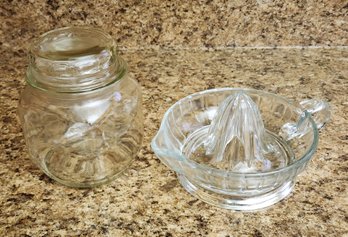 Vintage Glassware Selections - Juicer And Dish With Lid