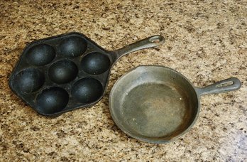 (2) Cast Iron Skillet Pan Cookware Selections