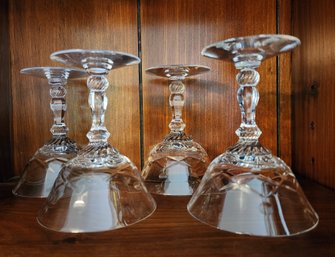 Set Of (4) Fancy Etched Drinking Glasses