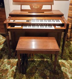 Vintage Organ With Wooden Stool