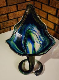 Vintage Mid Century Modern Hand Blown Art Glass Vase