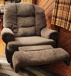 Vintage Fabric Upholstered Gray Recliner Chair