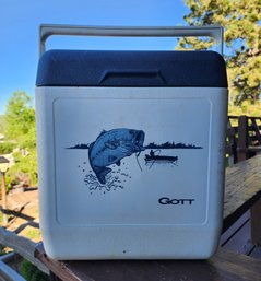 Vintage GOTT Cooler With Fishing Theme