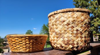 (2) Vintage Woven Baskets