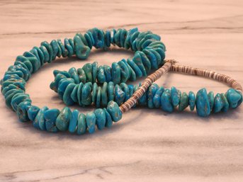 Gorgeous Vintage Heavy Artisan Turquoise Necklace #S4