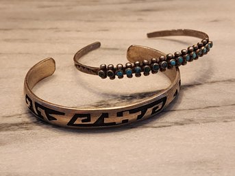 (2) Vintage Native American Style Bracelets #S7