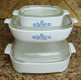 (3) Vintage CORNINGWARE Cookware Dishes With Lids