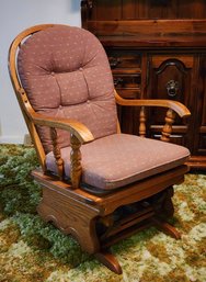 Vintage Solid Wood Rocking Chair With Cushion #2