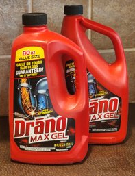 (2) DRANO MAX GEL Clog Removal Chemical Selections