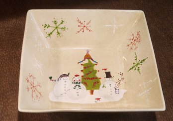 ONEIDA Christmas Handpainted Serving Bowl Ceramic