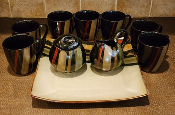 SANGO Avanti Black Ceramic Coffee Cup Set