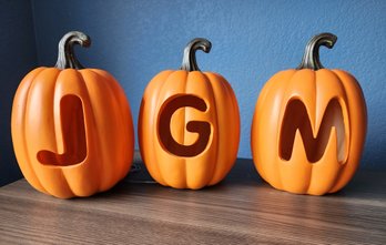 Group Of (3) Letter Theme Pumpkin LED Holiday Decor Selections